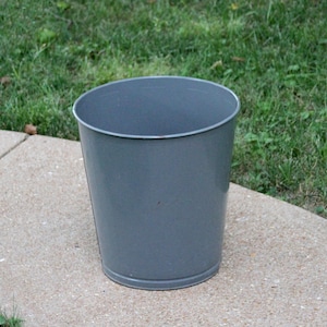 Vintage 1960&#39;s Lawson Industrial Metal Waste Basket 14.5&quot;