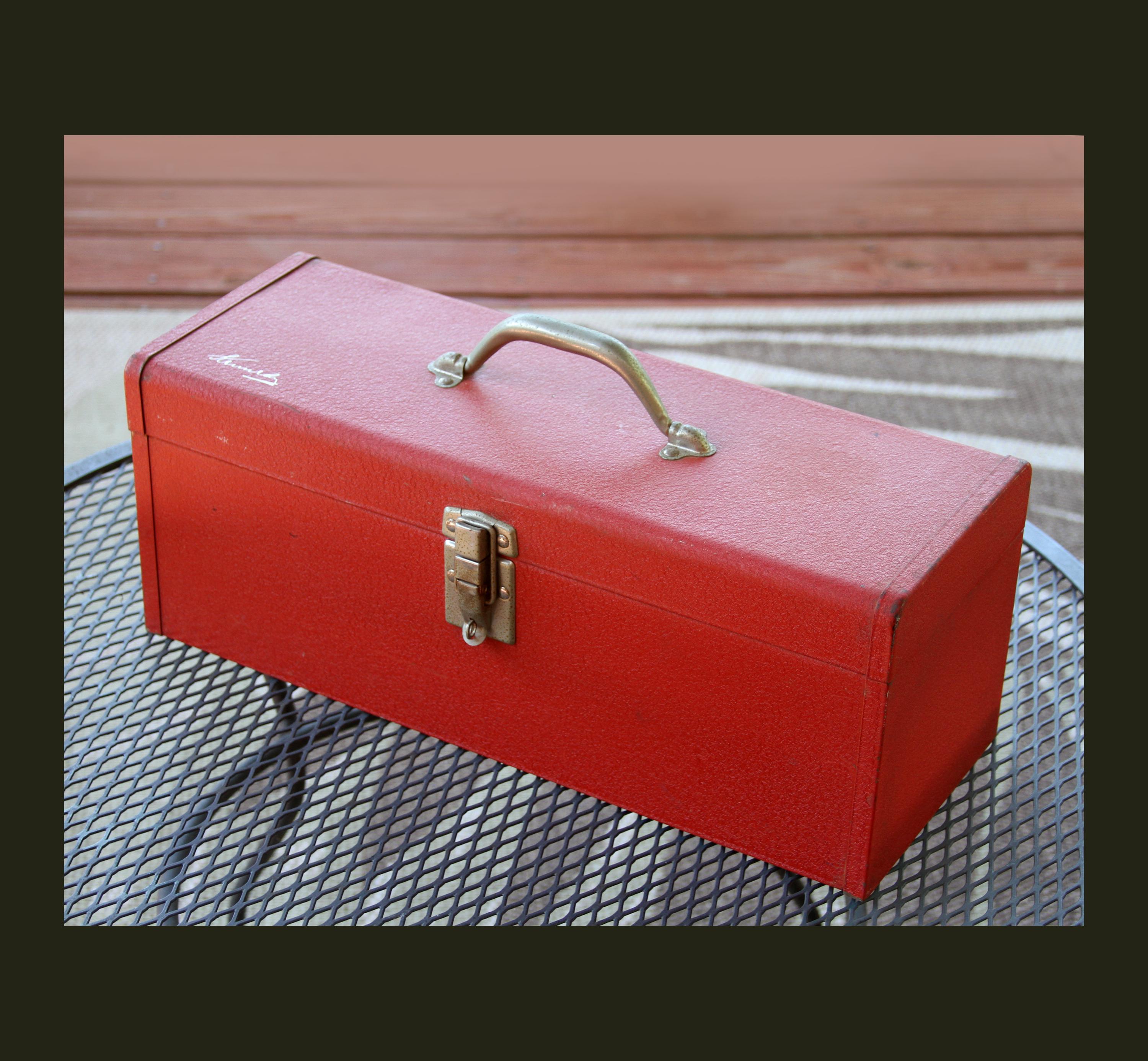 Vintage Kennedy Red Metal Tool Box KK-19 - Etsy