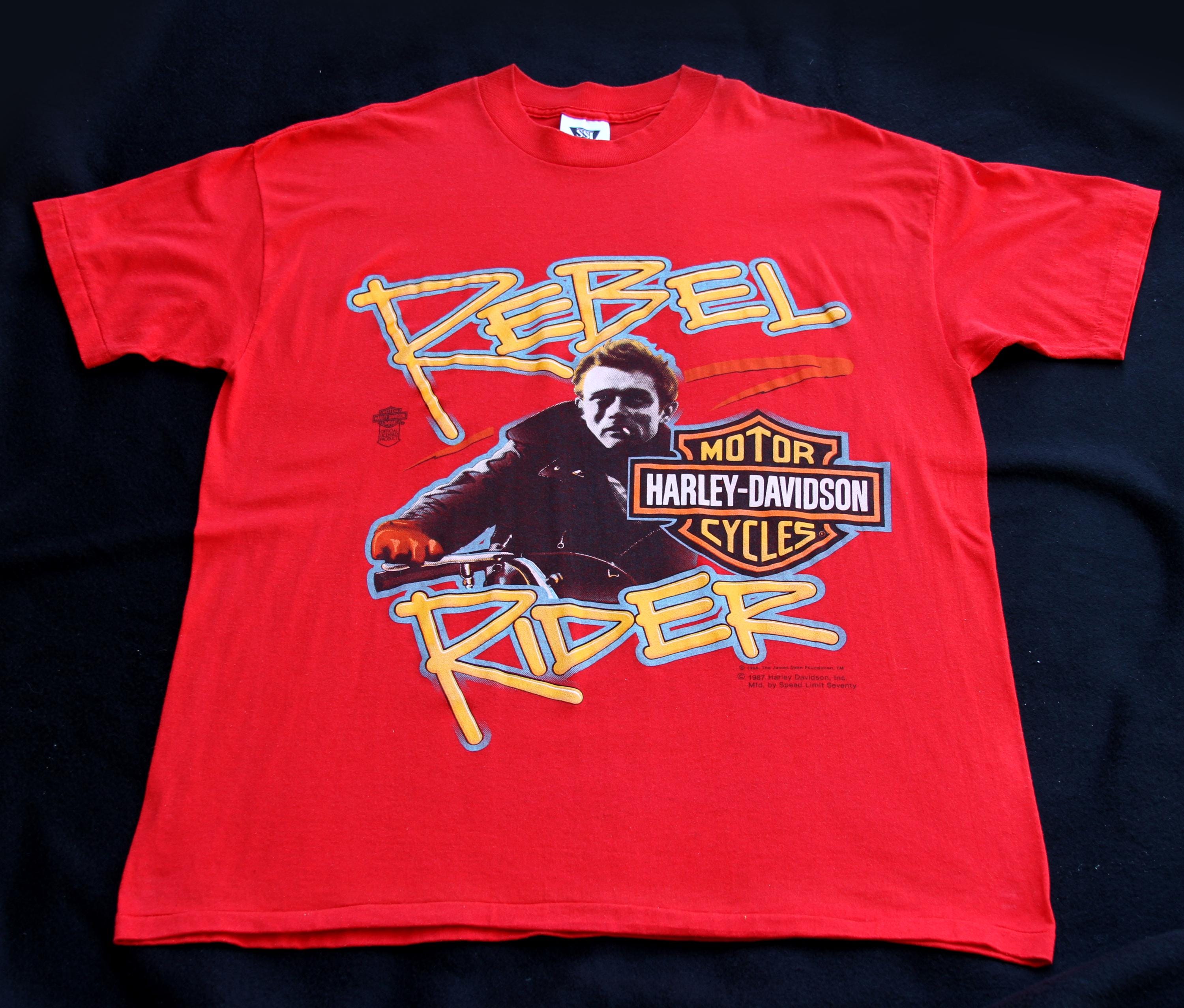 Vintage 1987 Harley Davidson James Dean Rebel Rider T-shirt XL - Etsy