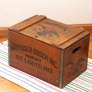 Vintage Anheuser-busch Since 1876 Wooden Budweiser Beer Crate - Etsy