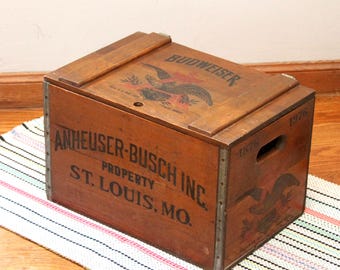 Vintage Anheuser-busch Since 1876 Wooden Budweiser Beer Crate - Etsy
