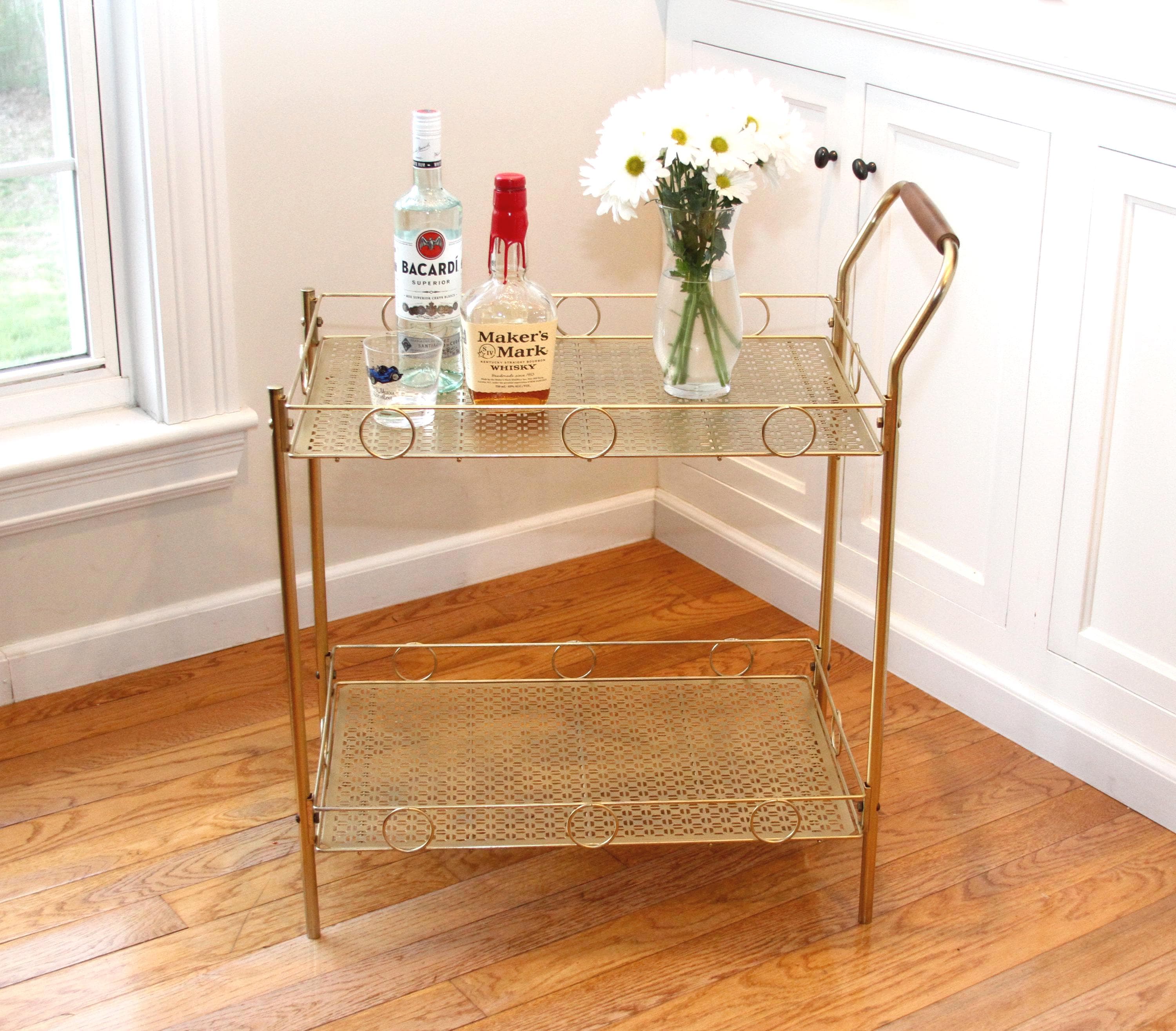 Vintage Metal Tea Cart - Etsy