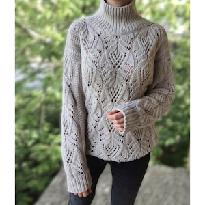 100% Cashmere Cable Knit Handmade Sweater by Elsante Atelier