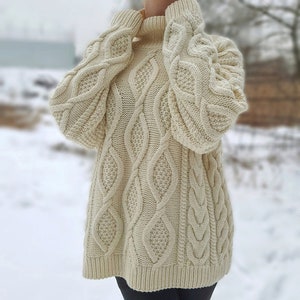 100% Cashmere Cable Knit Oversize Sweater
