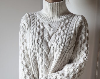 100% Cashmere Cable Knit Oversize Sweater