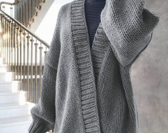 100% Cashmere Chunky Handmade Cardigan