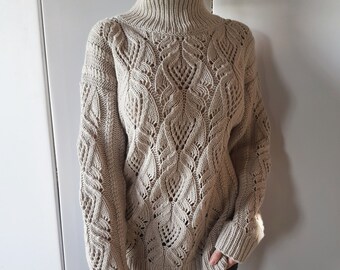 100% Cashmere Cable Knit Sweater by Elsante Atelier