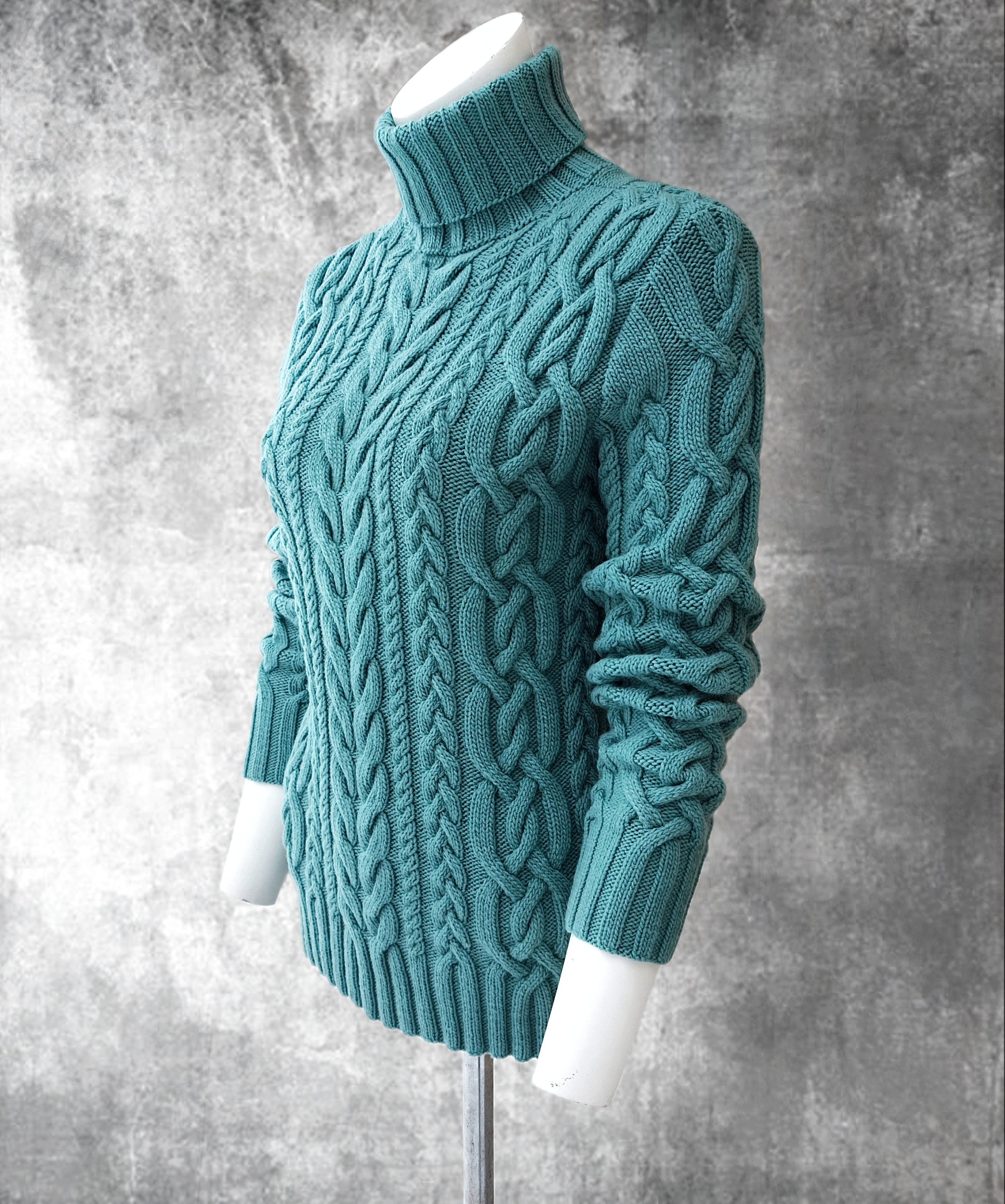 Cable Knit Turtleneck Sweater Cozy Handmade Sweater Fall Etsy