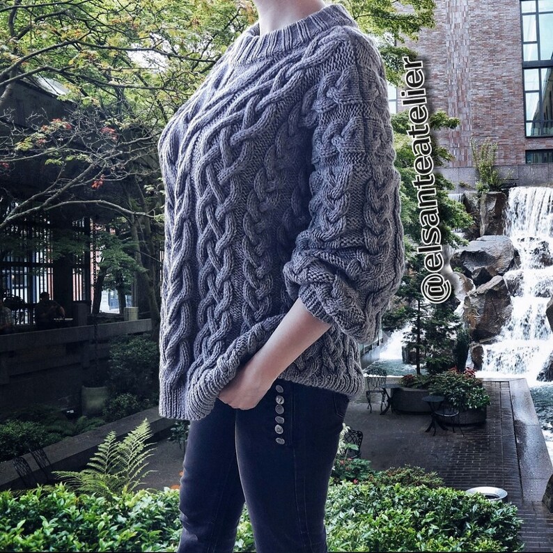 Amazing Oversize Knitted Sweater Cable Knit Sweater Cozy Etsy