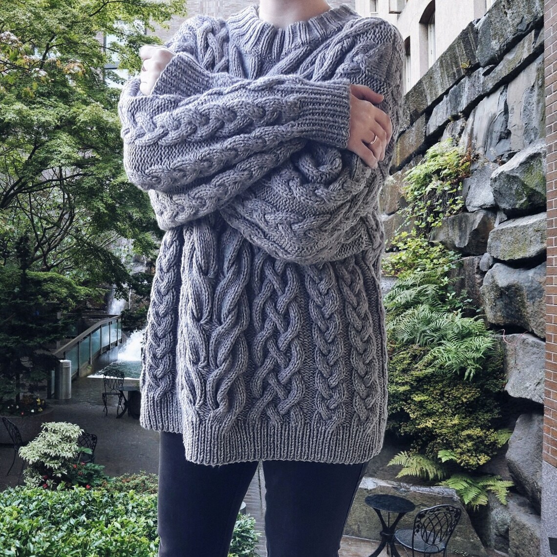Amazing Oversize Knitted Sweater Cable Knit Sweater Cozy Etsy