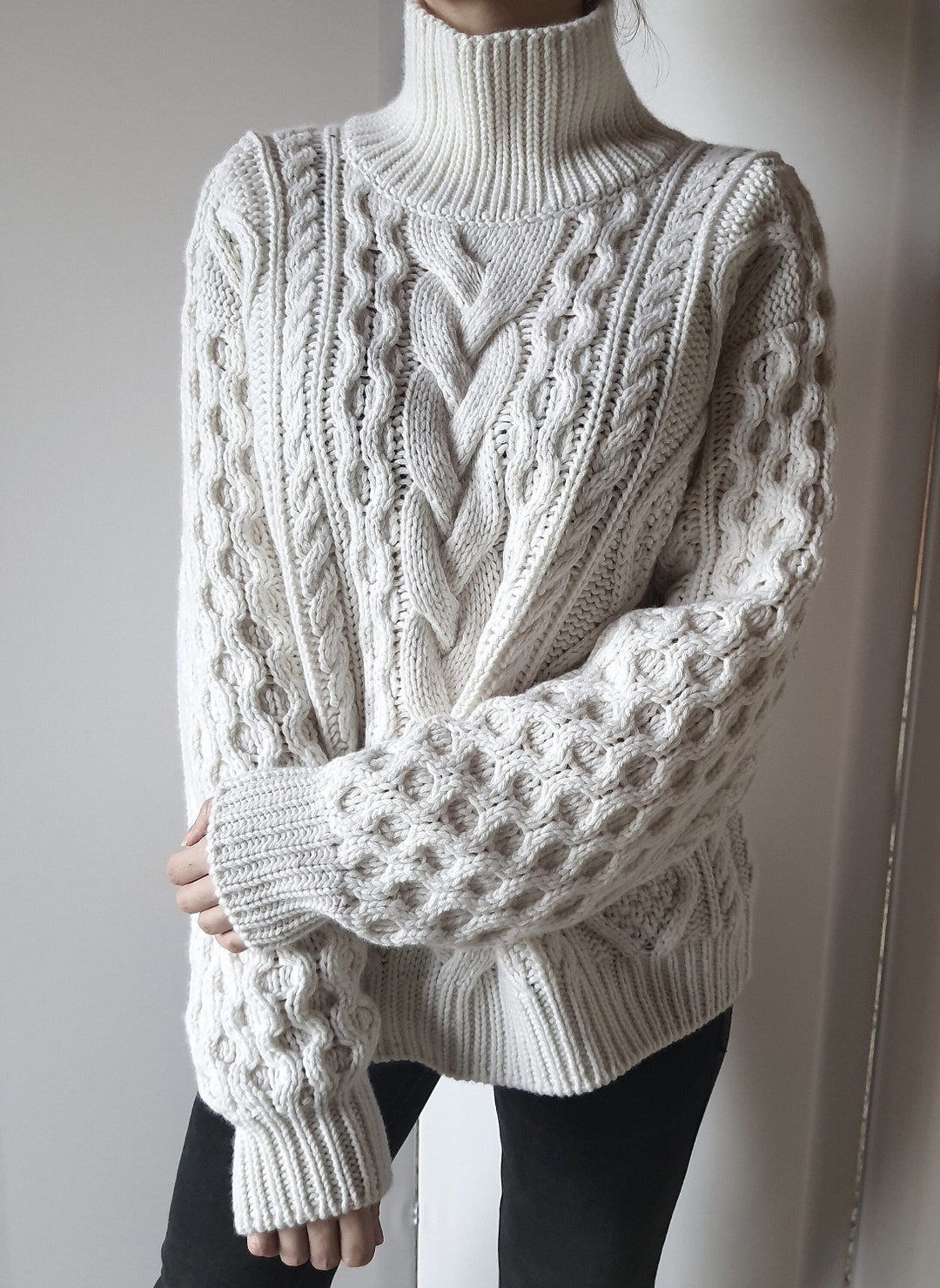 Cashmere Mix Cable Knit Sweater
