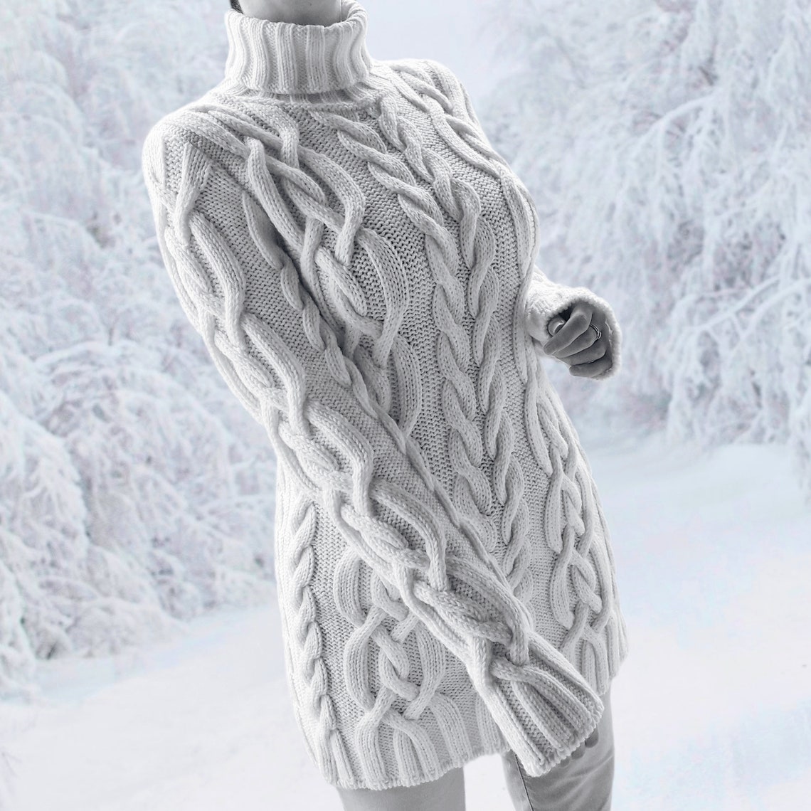 Merino Wool Knitted Sweater Dress