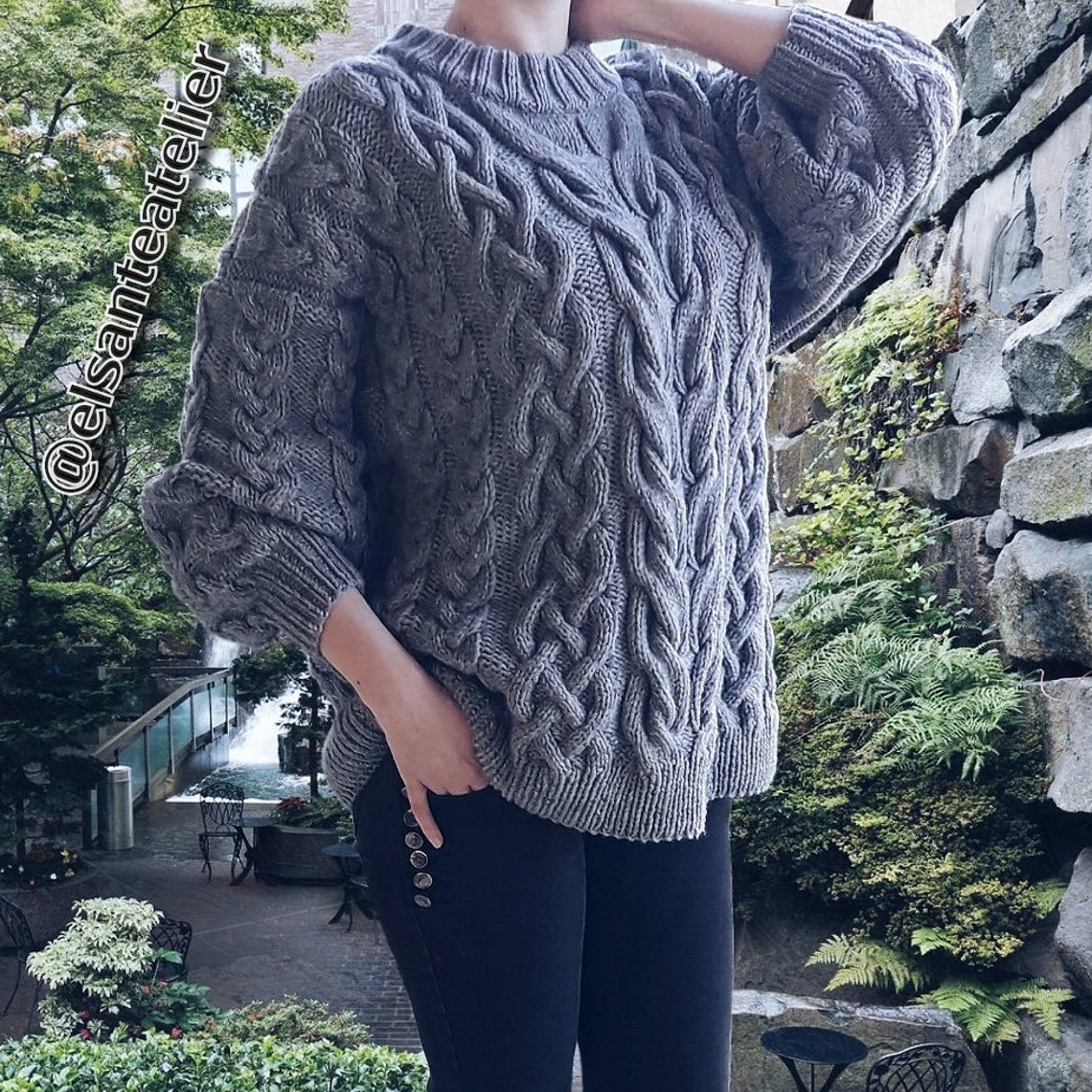 Amazing Oversize Knitted Sweater Cable Knit Sweater Cozy Etsy
