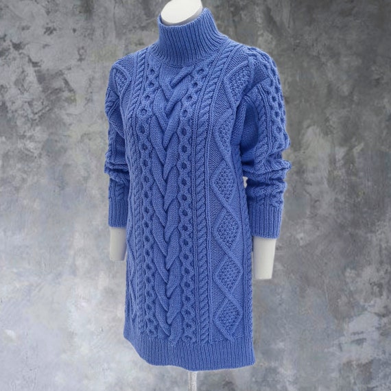Cable Knit Oversize Sweater Dress Handmade Cozy Warm Long - Etsy