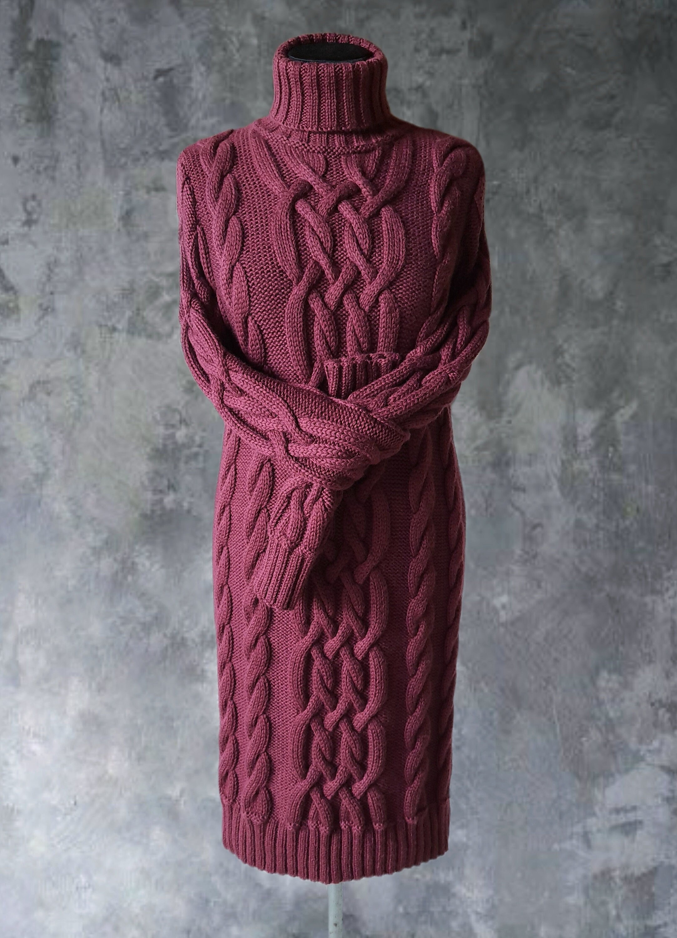 Turtleneck Wool Knit Dress