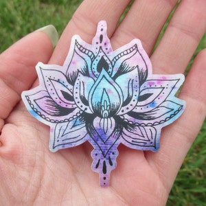 Watercolor Mandala Lotus Flower Sticker