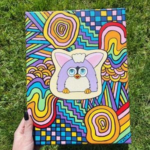 Tableau trippy arc-en-ciel furby