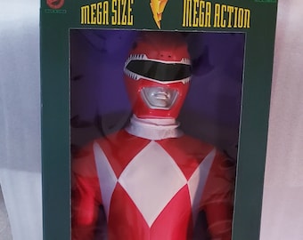 MINT 1994 "RARE" 3 Feet Tall Red Power Ranger Poseable Mega Size Figure Factory Sealed Never Opened