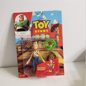 MINT TOY STORY Original Kicking Woody 6" Action Figure on Card Thinkway Toys image 1