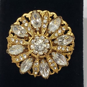 Old Hollywood Glitz and Glam Vintage Brooch Beautiful Bling!