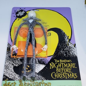 1993 &quot;MINT&quot; Jack Skellington With Pumpkin Mask and Bendable Limbs Factory Sealed on Card