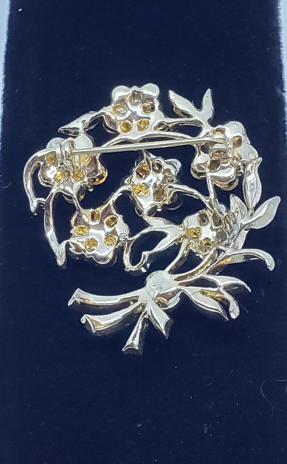 Vintage Sparkling Floral Spray Brooch 50s/60s A R… - image 4