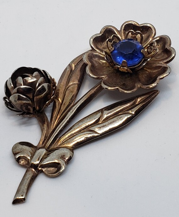 Fabulous Vintage 1940's Metal Flower Brooch