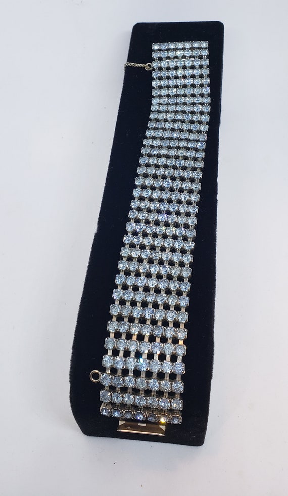 Vintage Sky Blue Rhinestone Crystal Bracelet Fabu… - image 3