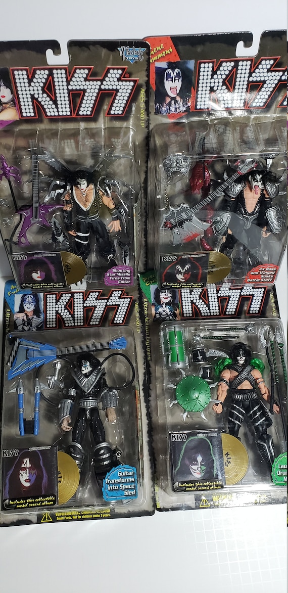 KISS 4pc Gold Record 1997 Action Figure Collection Mint Never