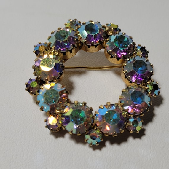 50s/60s Dazzling Vintage Circle Pin Sparkling Aro… - image 1