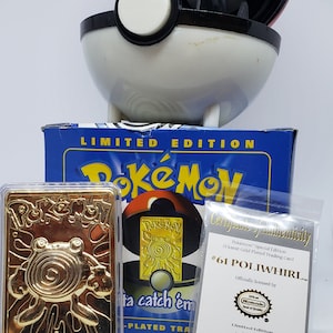1999 pokemon gold card poliwhirl 1999 Poliwhirl Pokémon 23K Gold-plated Trading Card Limited-edition 