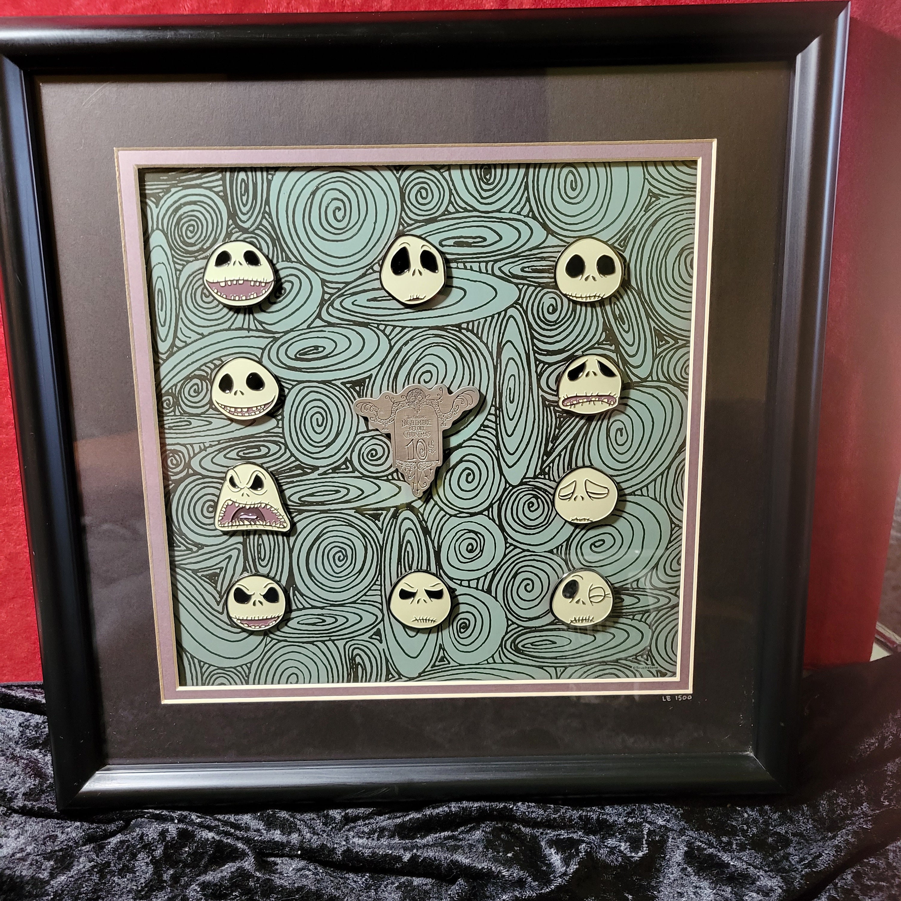 LE 1500 Tim Burton's 2003 10th Anniversary Framed Pin Set 
