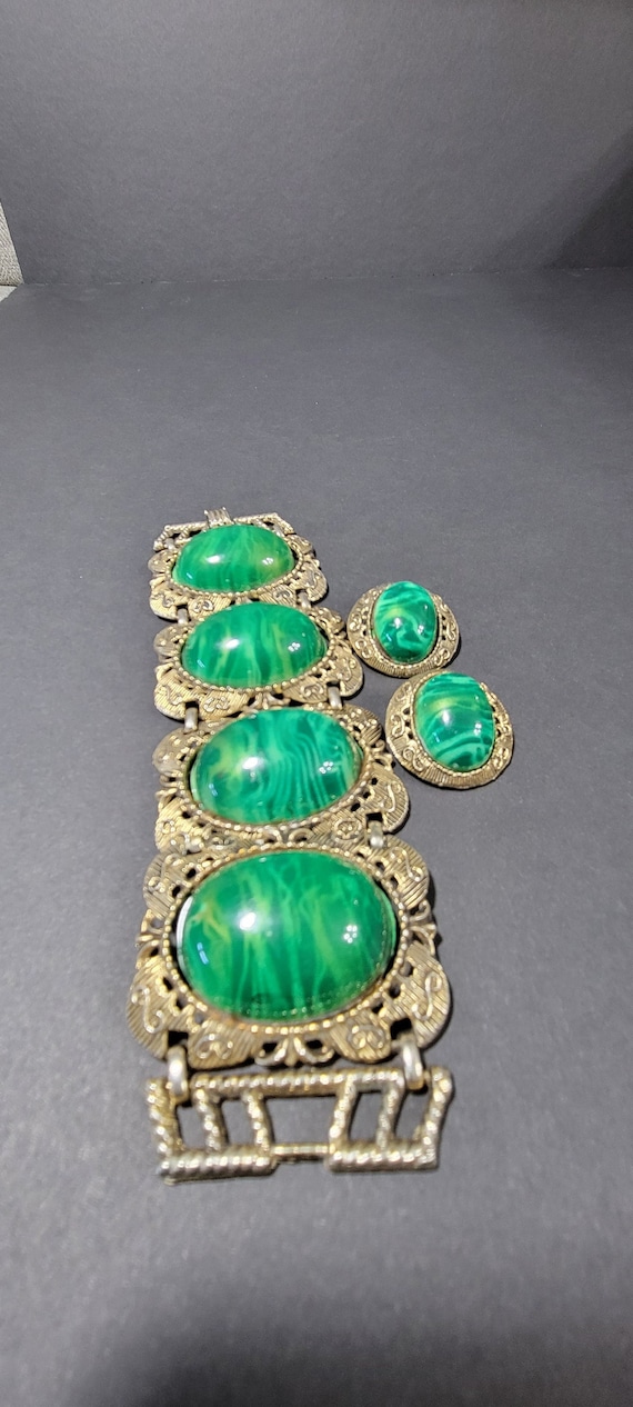 Vintage Big Bold Statement Bracelet and Earrings Set … Gem