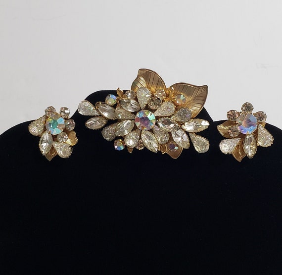 AMAZING Set by "JUDY LEE" Brooch & Earrings 1950'… - image 1