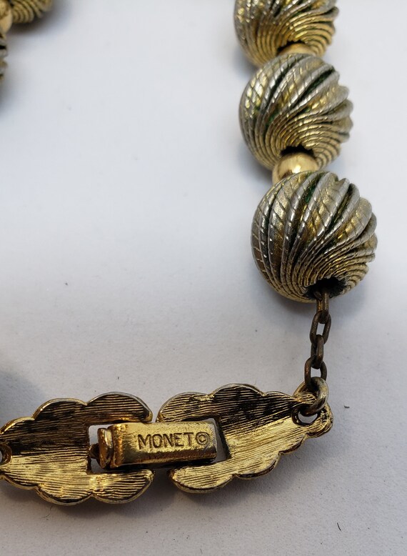 Vintage Monet 50s/60s Necklace/Choker/Antiqued Go… - image 6