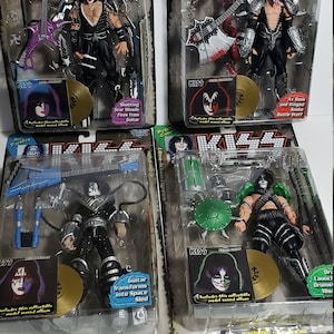 KISS 4pc Gold Record 1997 Action Figure Collection Mint KISS 4pc Gold Record 1997 Action Figure Collection Mint