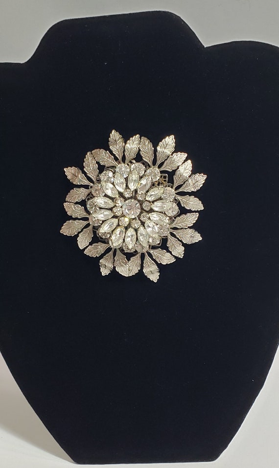 RARE! Miriam Haskell Grand Statement Brooch 3" - image 3