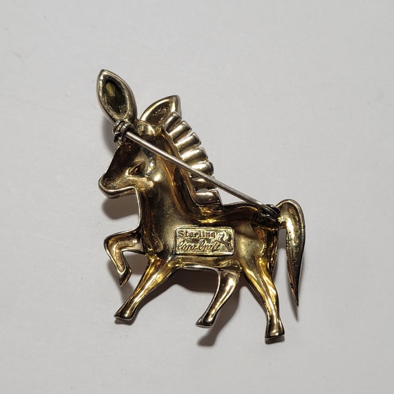 RARE! 1940s Coro Craft Sterling Vermeil Donkey/Ho… - image 4