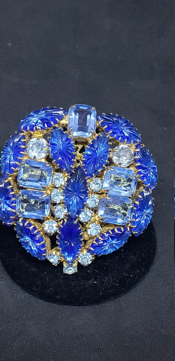 Vintage Repurposed Adjustable Ring Amazing Blue Bl