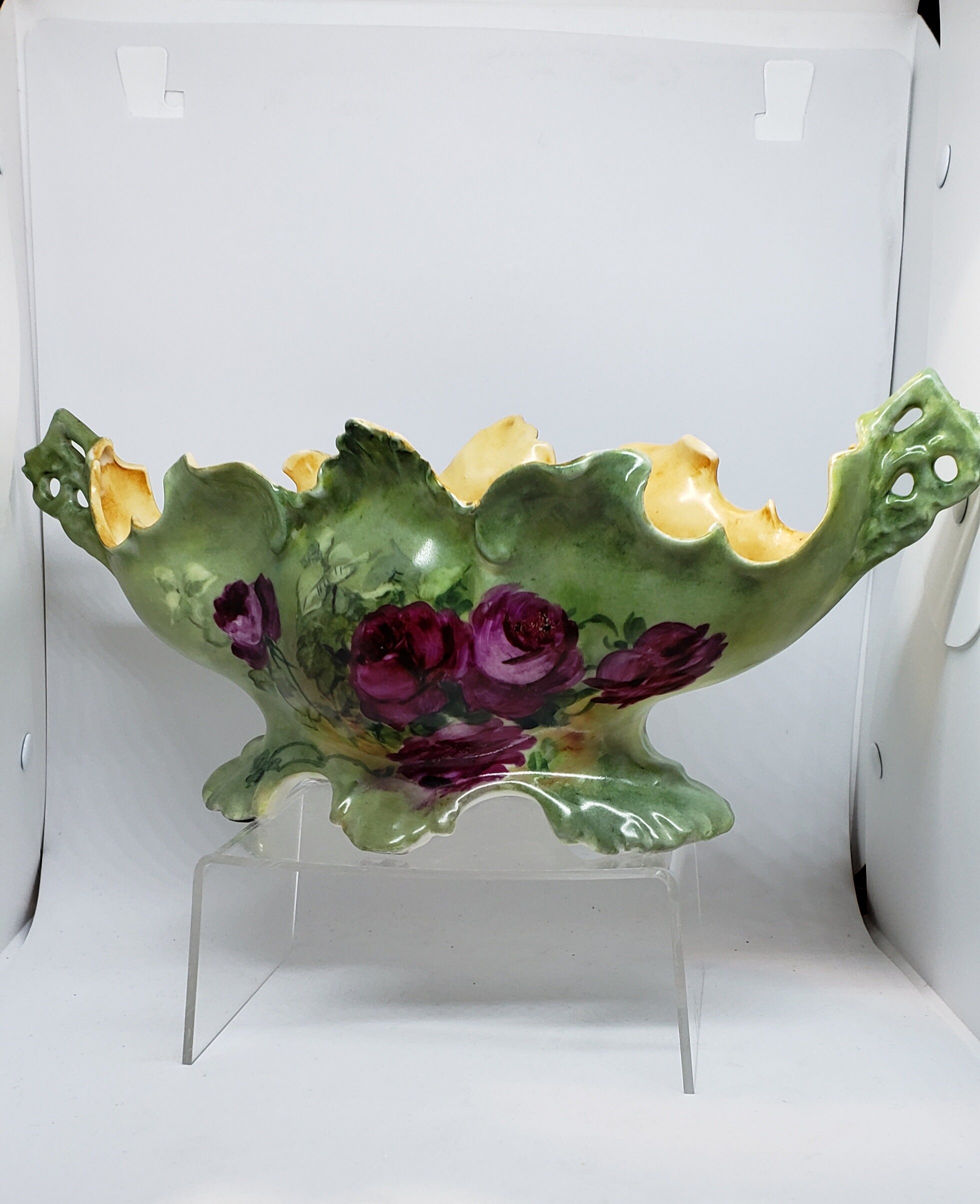 Art Nouveau Porcelain Mantle Vase Hand Painted Circa 1920s