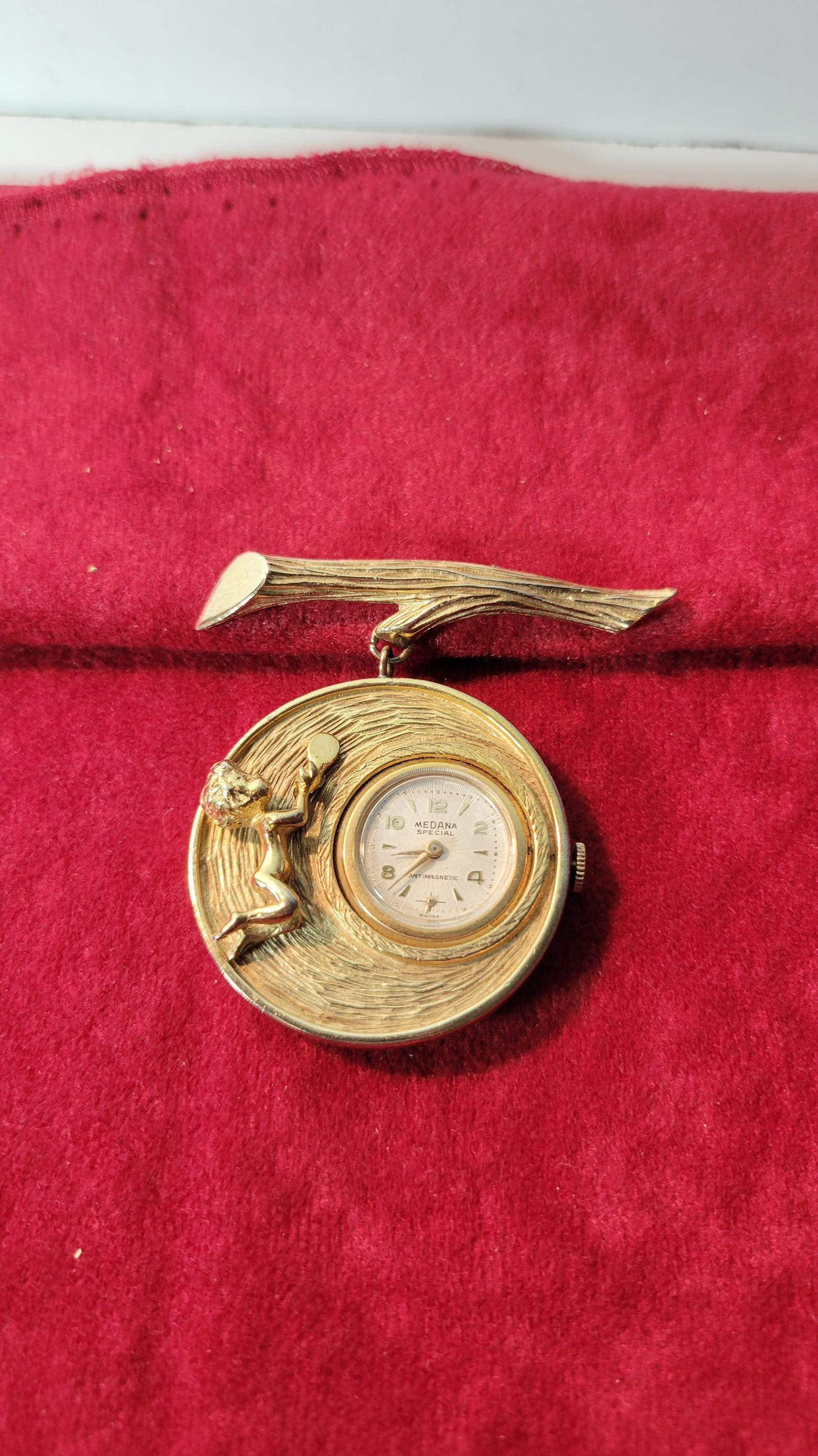 Rare Vintage Gold Tone Cherub Charm Bracelet Watch NEW BATTERY working great Cherub Watch - Etsy main image 3