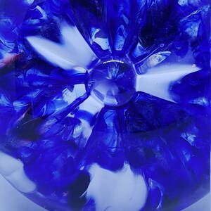 Signed L.C. Roff Vintage Cobalt Art Glass Paperweight - Etsy