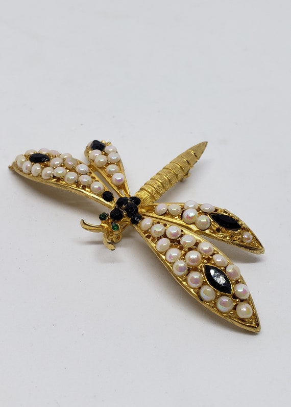 Awesome Vintage Golden Dragonfly - image 7