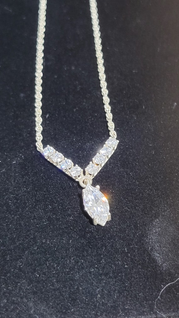 NEW REDUCED PRICE! Sterling/C Z Necklace Sparkling
