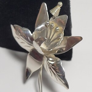 Vintage Sterling Orchid Flower Brooch/pin Taxco Mexico DS - Etsy