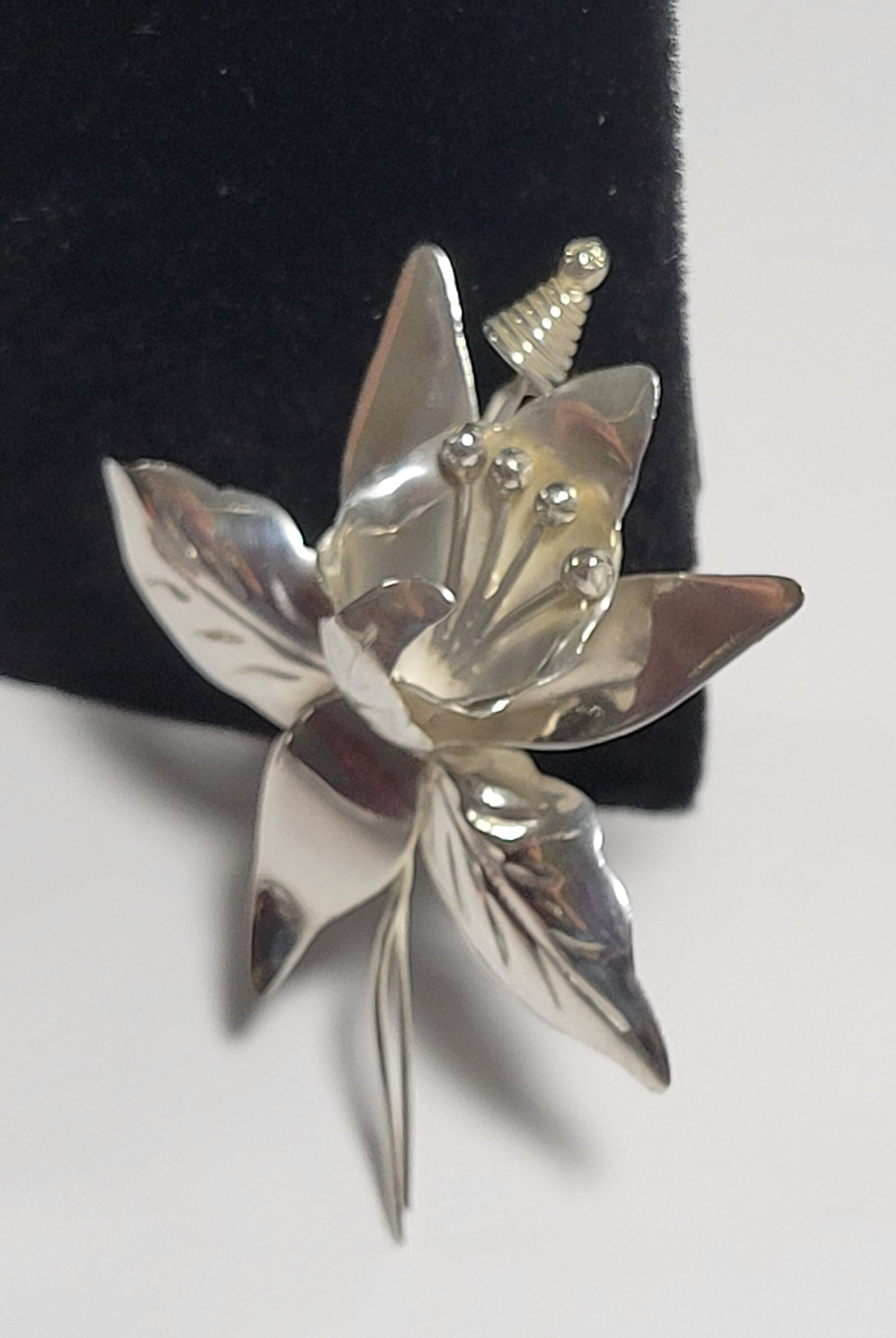 Vintage Sterling Orchid Flower Brooch/pin Taxco Mexico DS - Etsy
