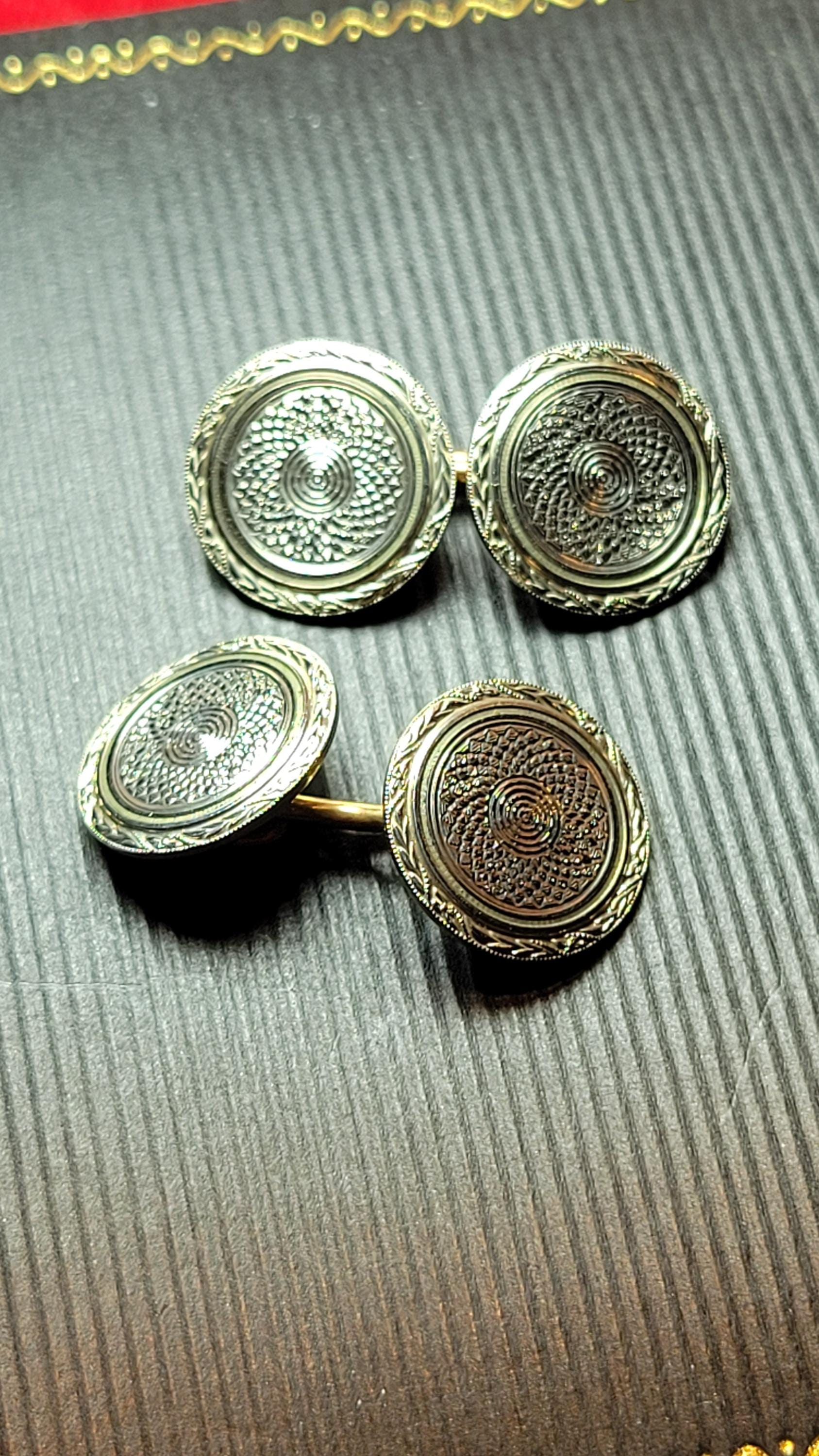 40s/50s "KREMENTZ" Cuff Links Chain-Link Double Sided