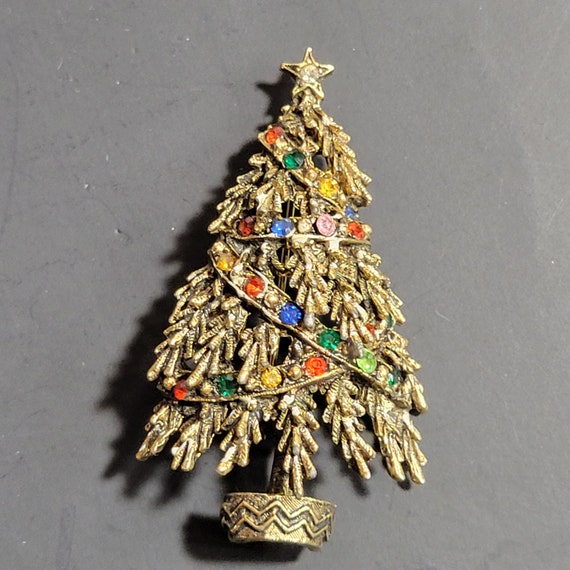50s Signed ART Christmas Tree Pin