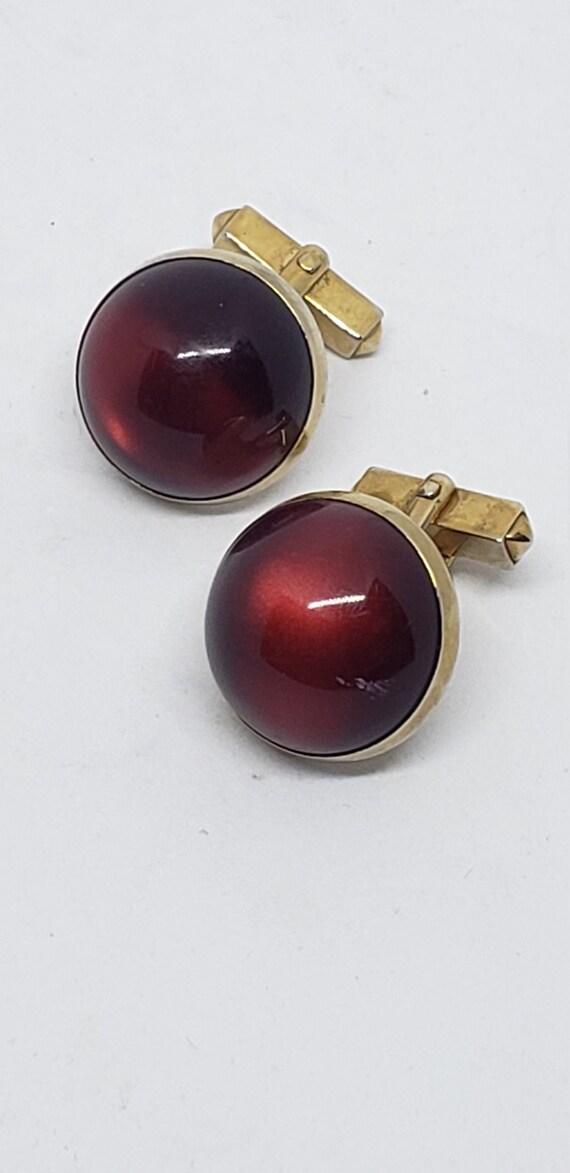 40s Ruby Red Swank Cufflinks - image 2