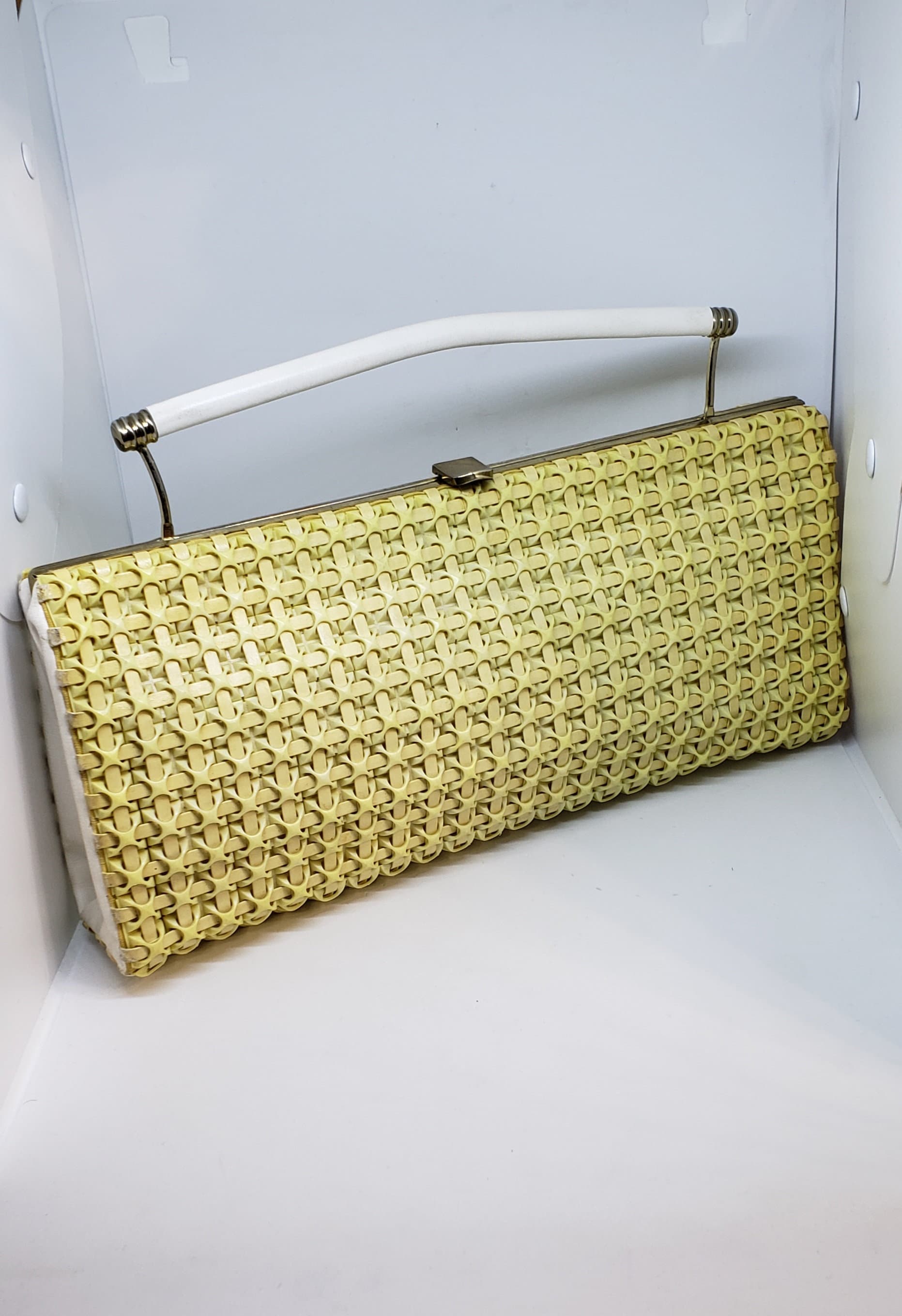 Jeromes Beaded Purse Gold Clutch 80s